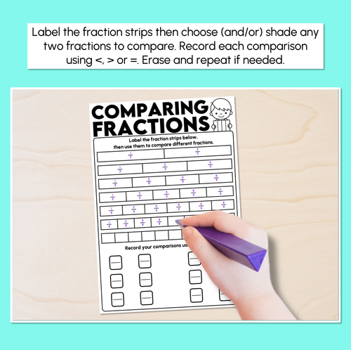 Resource preview 2 for Comparing Fractions - Greater Than, Less Than or Equal Templates