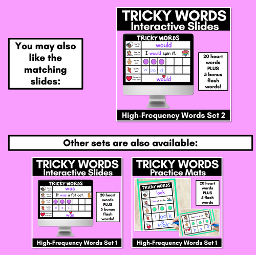 Resource preview 5 for High Frequency Heart Word Practice Activities SET 2- Phonics Centers