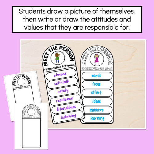 Resource preview 2 for Meet the Person Responsible For... Student Templates - Classroom Values & Attitudes
