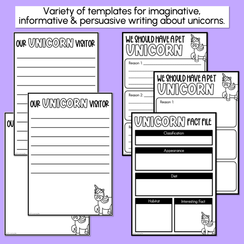 Resource preview 2 for Unicorn Writing Templates - Imaginative, Informative & Persuasive Writing
