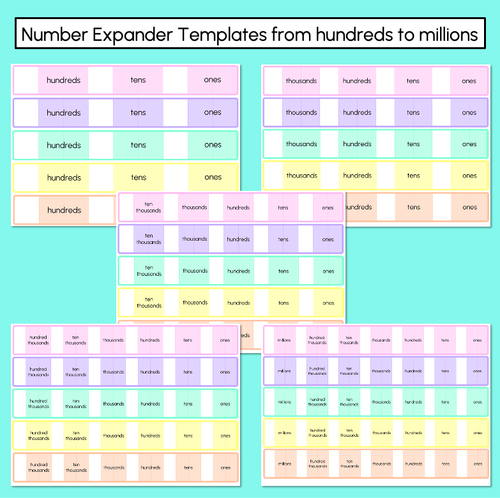 Resource preview 2 for Number Expander Templates - Place Value - Hundreds to Millions