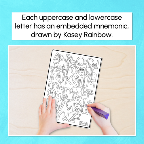 Resource preview 2 for Kutopia Alphabet Colouring Sheet with Embedded Mnemonics - The Kutopia Collection