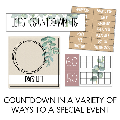 Resource preview 2 for Let's Count Down Display - Boho Flora