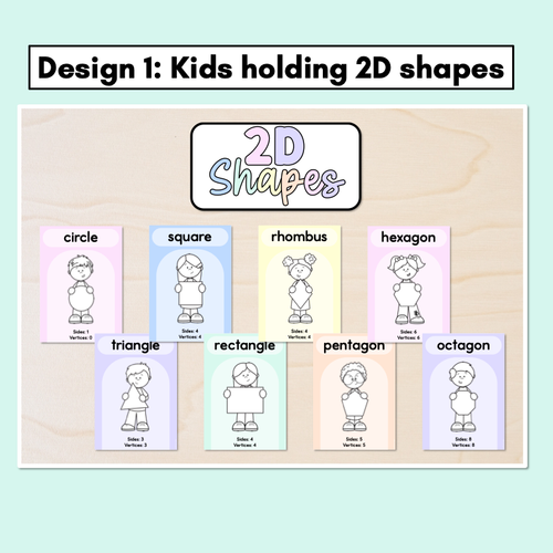 Resource preview 2 for 2D Shape Posters - Pastel Classroom Decor