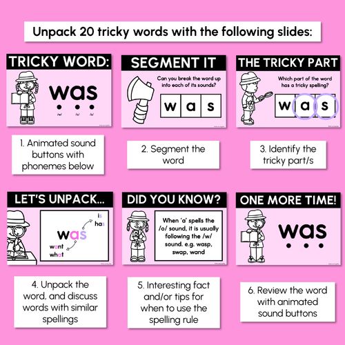 Resource preview 2 for High Frequency Heart Word Lessons SET 1 - WORDS WITH TRICKY SPELLINGS