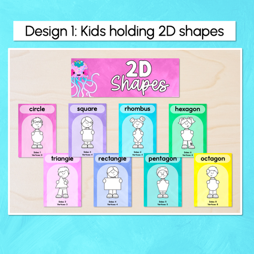 Resource preview 2 for 2D Shape Posters - Watercolour Rainbow - The Kutopia Collection 