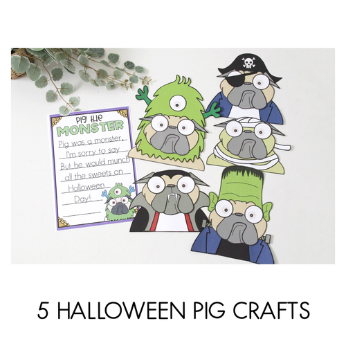 Resource preview 2 for Pig the Monster Craft and Writing Sheets - Halloween Craft