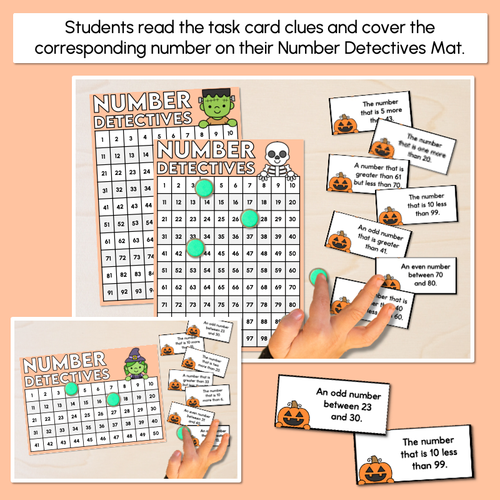 Resource preview 2 for Halloween Mystery Number - Number Detectives Mats 1-50 and 1-100