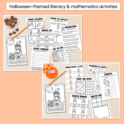 Resource preview 2 for Halloween Themed Literacy & Mathematics Activities - Freebie Sampler Pack