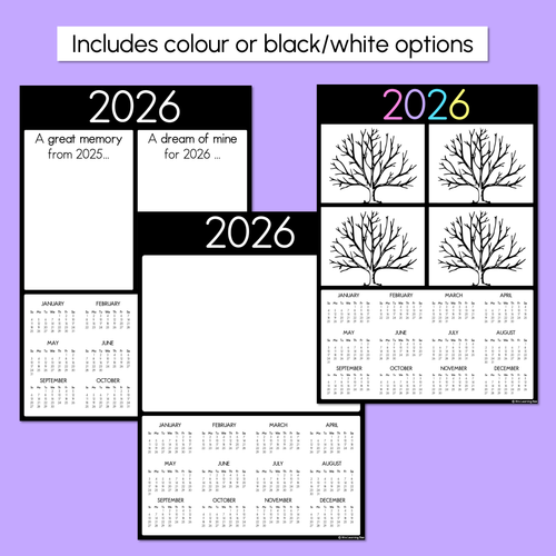 Resource preview 2 for 2026 Calendar Templates - End of Year Gifts for Parents & Students