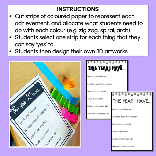 Resource preview 2 for End of Year Art Activity - Paper Sculptures