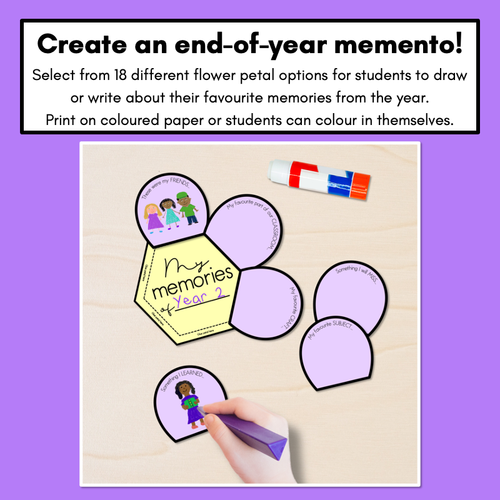 Resource preview 2 for End of Year Memories Flower Template - End of Year Activity