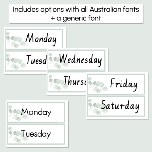 Resource preview 2 for Classroom Flip Calendar - The Eucalyptus Edit - Eucalyptus Classroom Decor