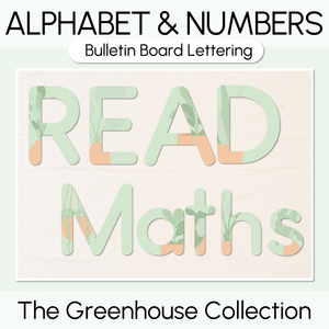 Alphabet & Numbers Bulletin Board Lettering - The Greenhouse Collection - Natural Classroom Decor