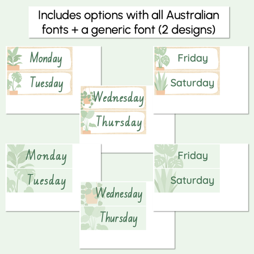 Resource preview 2 for Classroom Flip Calendar - The Greenhouse Collection - Natural Classroom Decor