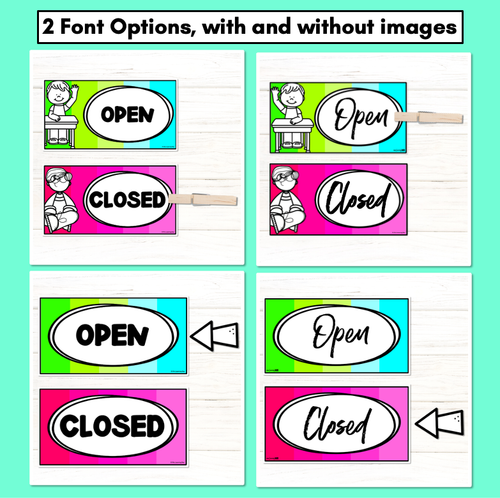 Resource preview 2 for Open & Closed Signs - Classroom Management Tool