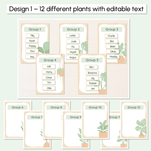 Resource preview 2 for Editable Group Posters - The Greenhouse Collection - Natural Classroom Decor