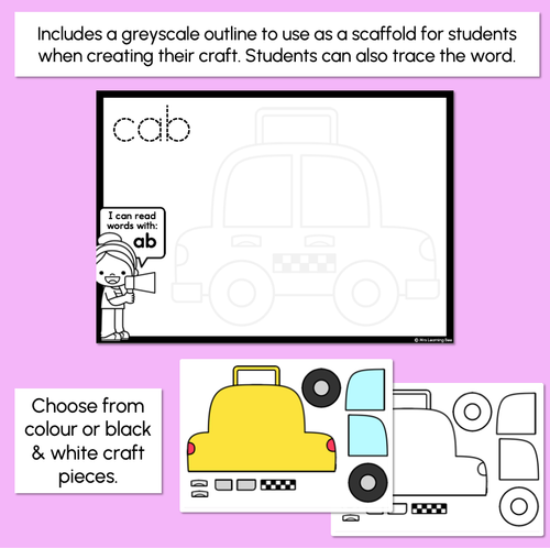 Resource preview 2 for CVC Word Crafts - AB Words - Build a CAB