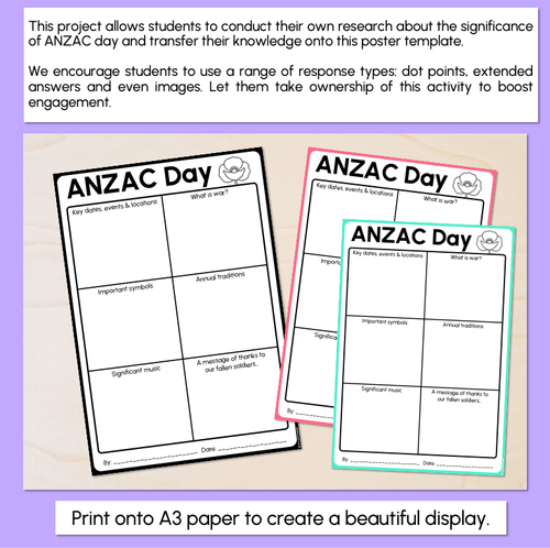 Resource preview 2 for ANZAC Day - Student Poster Templates