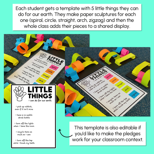 Resource preview 2 for 5 Little Things - Earth Day Craft Display - Free Sustainability Craft Template - Editable