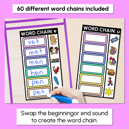 Resource preview 2 for CVC Word Chains for Beginning and End Sounds
