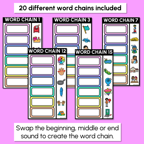 Resource preview 2 for CVCC CCVC Word Chains for Beginning, Middle & End Sounds - Decodable Activities