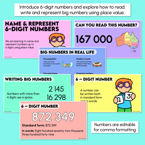 Resource preview 2 for Name & Represent 6-digit Numbers- Digital Slides