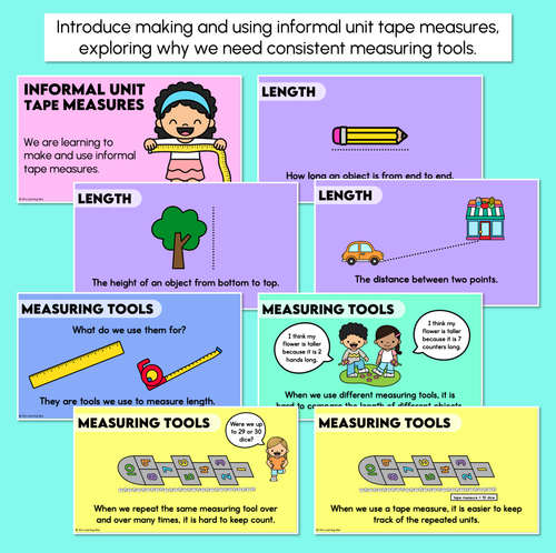 Resource preview 2 for Making & Using Informal Units - Informal Unit Tape Measures Digital Slides