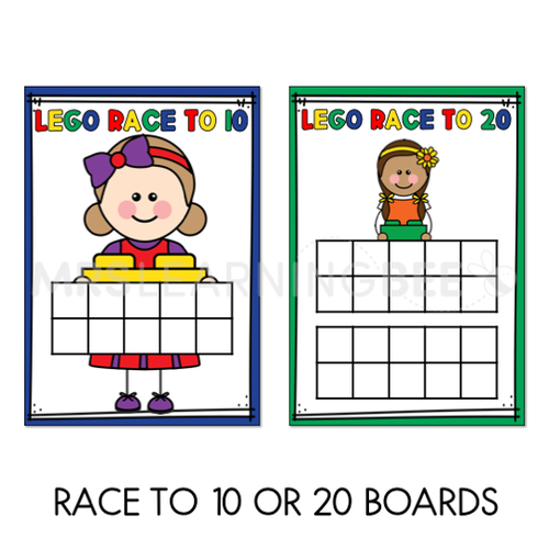 Resource preview 2 for Lego Race to 10 or 20 - Mathematics Game for Kindergarten