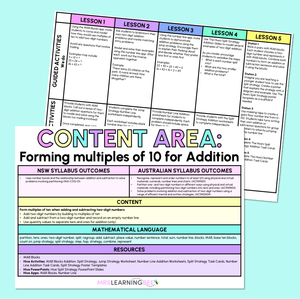 Forming multiples of 10 for ADDITION - Grade 1 & 2 Program