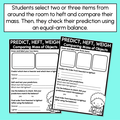 Resource preview 2 for Predict, Heft, Weigh: Comparing Mass of Objects