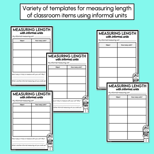 Resource preview 2 for Measuring Length with Informal Units – Printable Templates