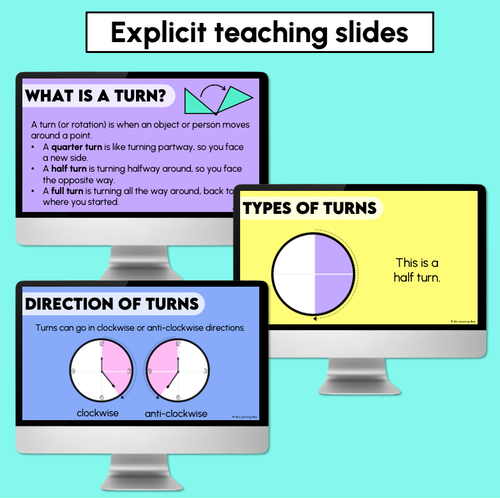 Resource preview 2 for Types of Turns - Half & Quarter Turns (Digital Slides)