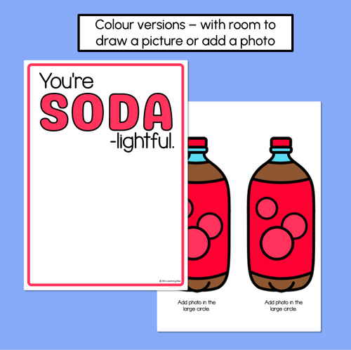 Resource preview 2 for You're SODA-lightful - Pun Craft for Mother's Day or Father's Day