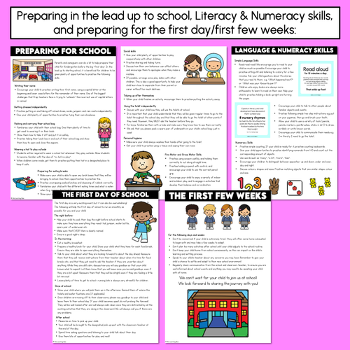 Resource preview 2 for Preparing your child for school - EDITABLE Parent Handout