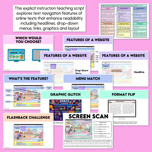 Resource preview 3 for Navigation & Features of Online Texts - Explicit Instruction Teaching Script - Year 4 Digital Texts