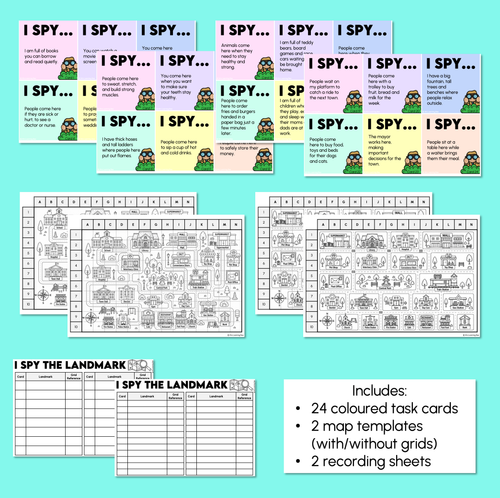 Resource preview 3 for Grid References - I Spy the Landmark - Locating Landmarks Task Cards