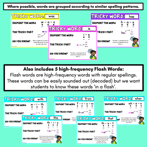 Resource preview 3 for High Frequency Heart Word Posters SET 1 - WORDS WITH TRICKY SPELLINGS