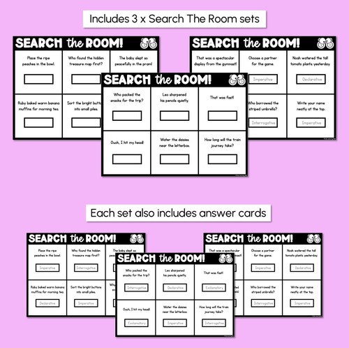 Resource preview 3 for Read the Room - Sentence Types