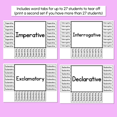 Resource preview 4 for Read the Room - Sentence Types