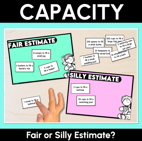 Resource preview 8 for Compare Capacity by filling & packing - Grade 1 & 2 Unit of Work