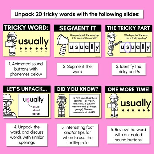 Resource preview 2 for High Frequency Heart Word Lessons SET 8 - WORDS WITH TRICKY SPELLINGS