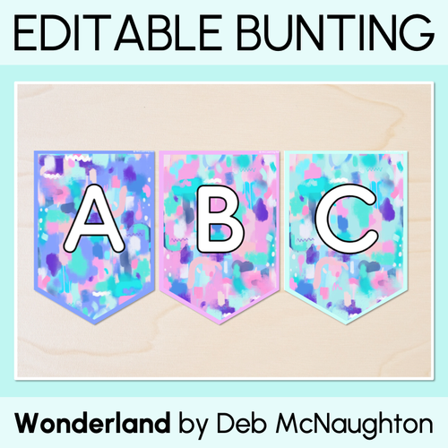 Resource preview 1 for EDITABLE BUNTING - The Wonderland Collection