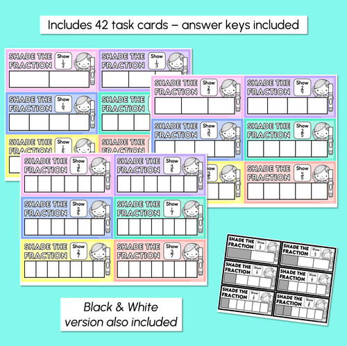 Resource preview 3 for Shade the Fraction - Fraction Task Cards