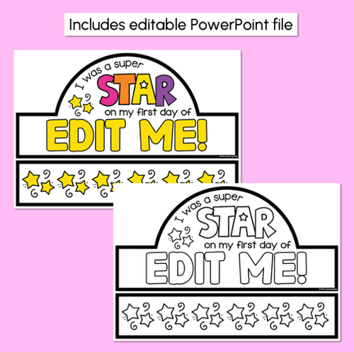 Resource preview 3 for Editable First Day of School Crowns - Back to School Activity