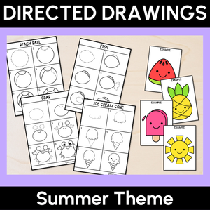 Summer Themed - Directed Drawing Templates