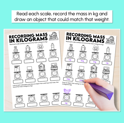 Resource preview 2 for Recording Mass in Kilograms Worksheets