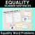 1 for Equality Word Problems - Story Match Task Cards