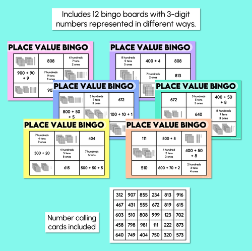 Resource preview 2 for Place Value Bingo - 3-Digit Numbers 100 to 999