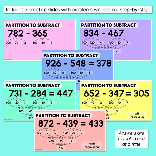 Resource preview 3 for Subtraction by Partitioning & Regrouping Teaching Slides